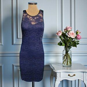 Ambiance Sleeveless Stretch Lace Overlay Bodycon Dress